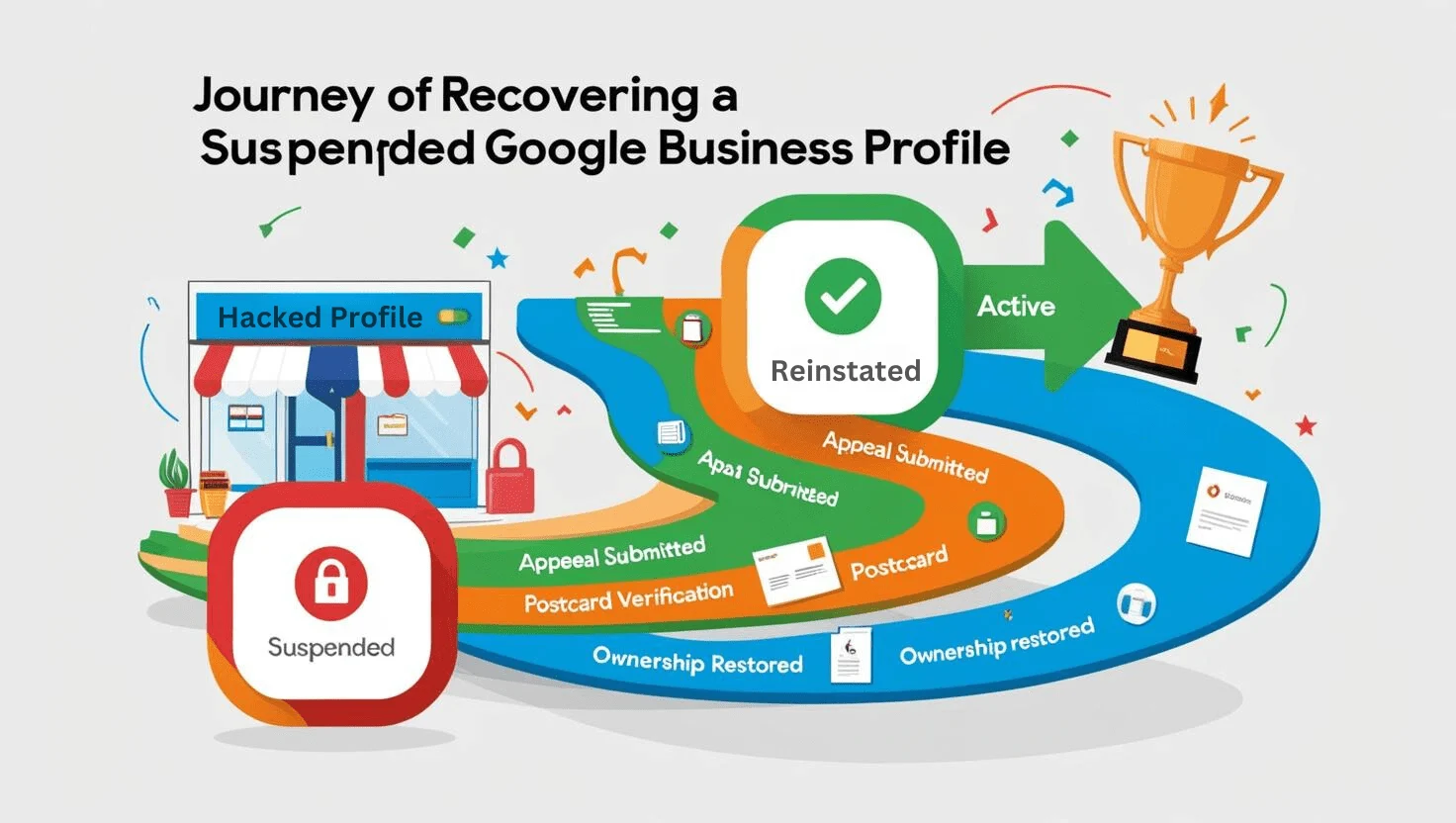 Hacked Google Business Profile illustration