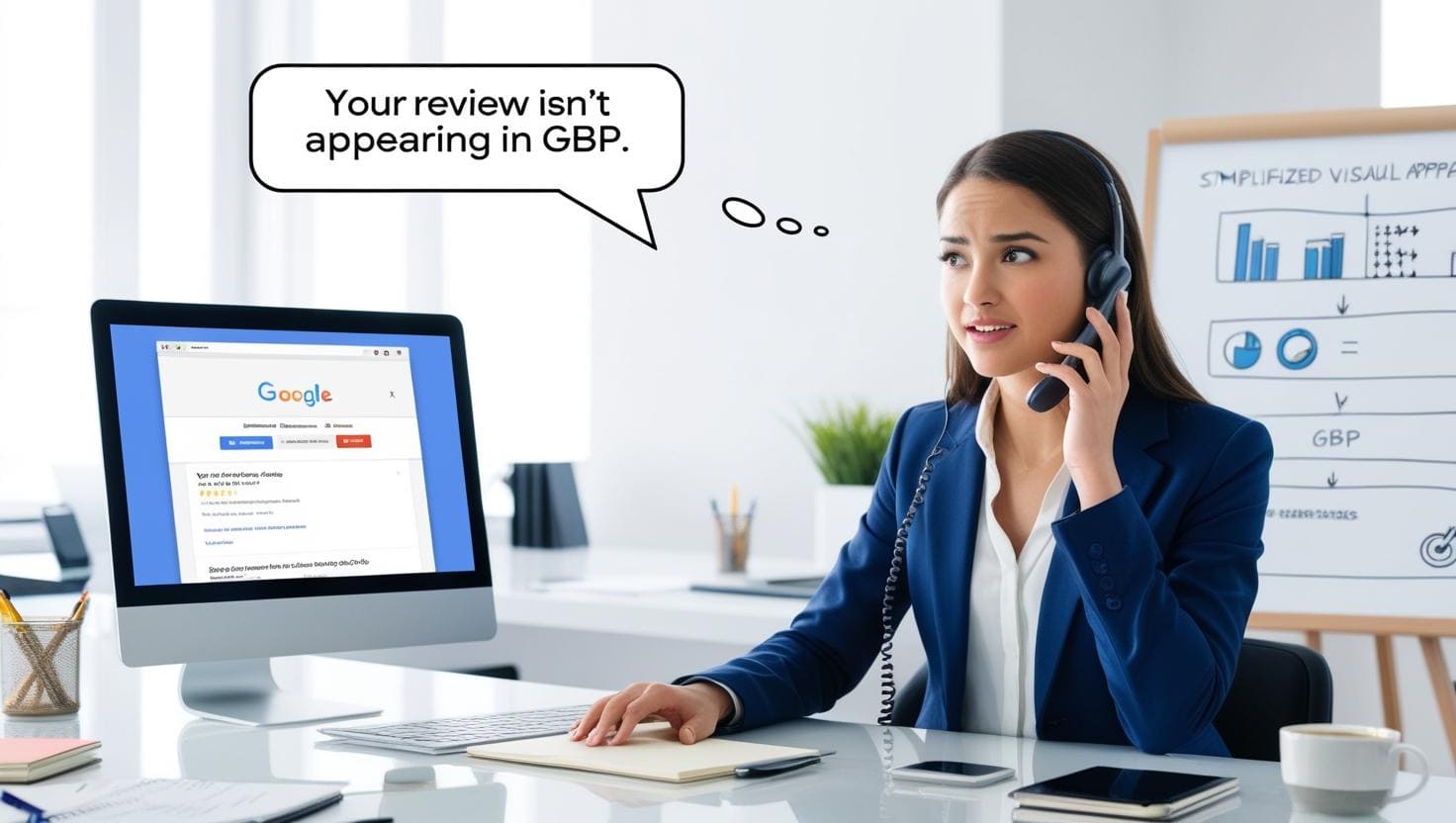 Business owner checking Google Business Profile with no reviews showing