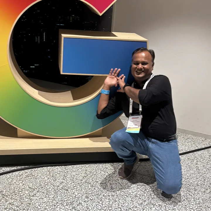 Vinay Toshniwal next to the Google logo, available for a 15 minute call